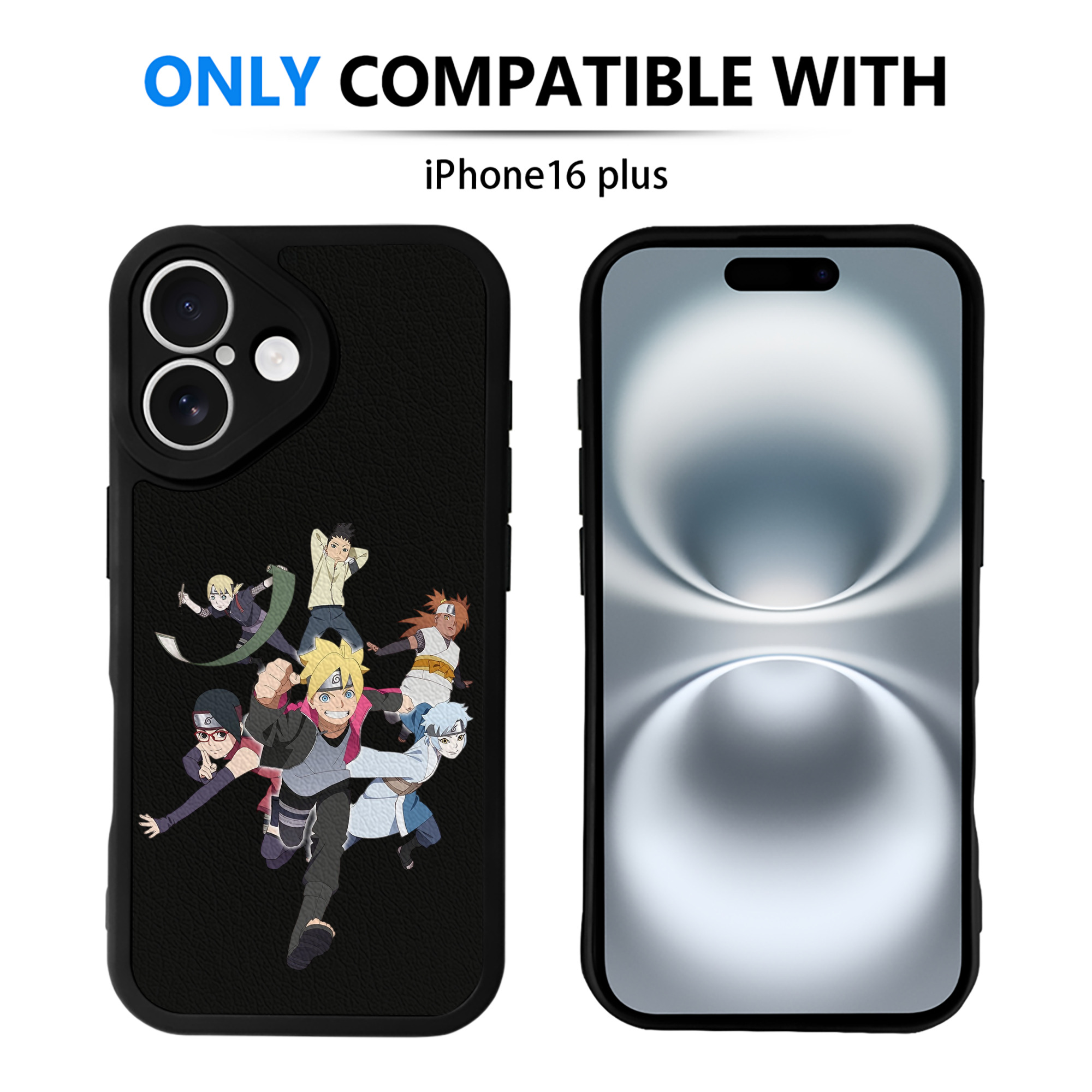 （画像用） NARUTO -ナルト- うずまき ボルト Uzumaki Boruto 【iPhone 16シリーズ対応】シリコンスマホケース（レザー調） 材質：シリコン